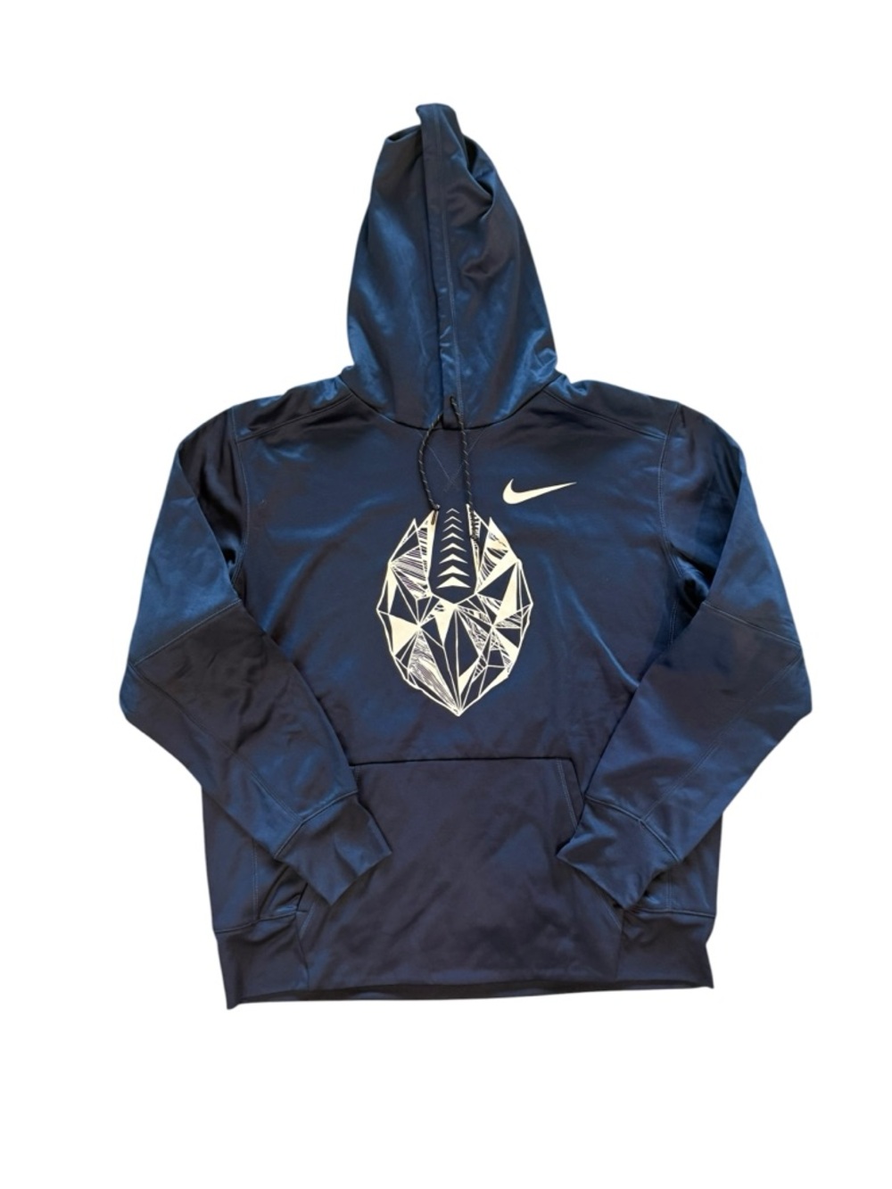Nike Hoodie Mens XL Blue Dri Fit Pullover Long Sleeve Sweatshirt Swoosh Football